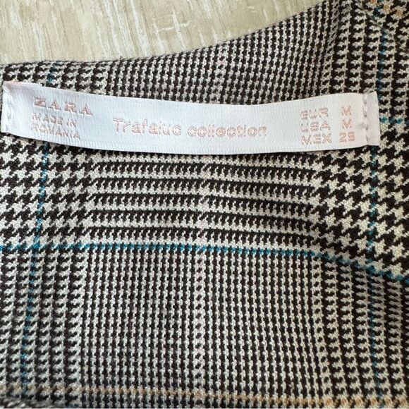Zara Trafaluc Collection Plaid Houndstooth Crop Waist Dress Academia Size M - Picture 4 of 7